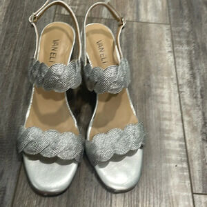 VANELi Lettie Sandal silver block high heels size 8.5 N